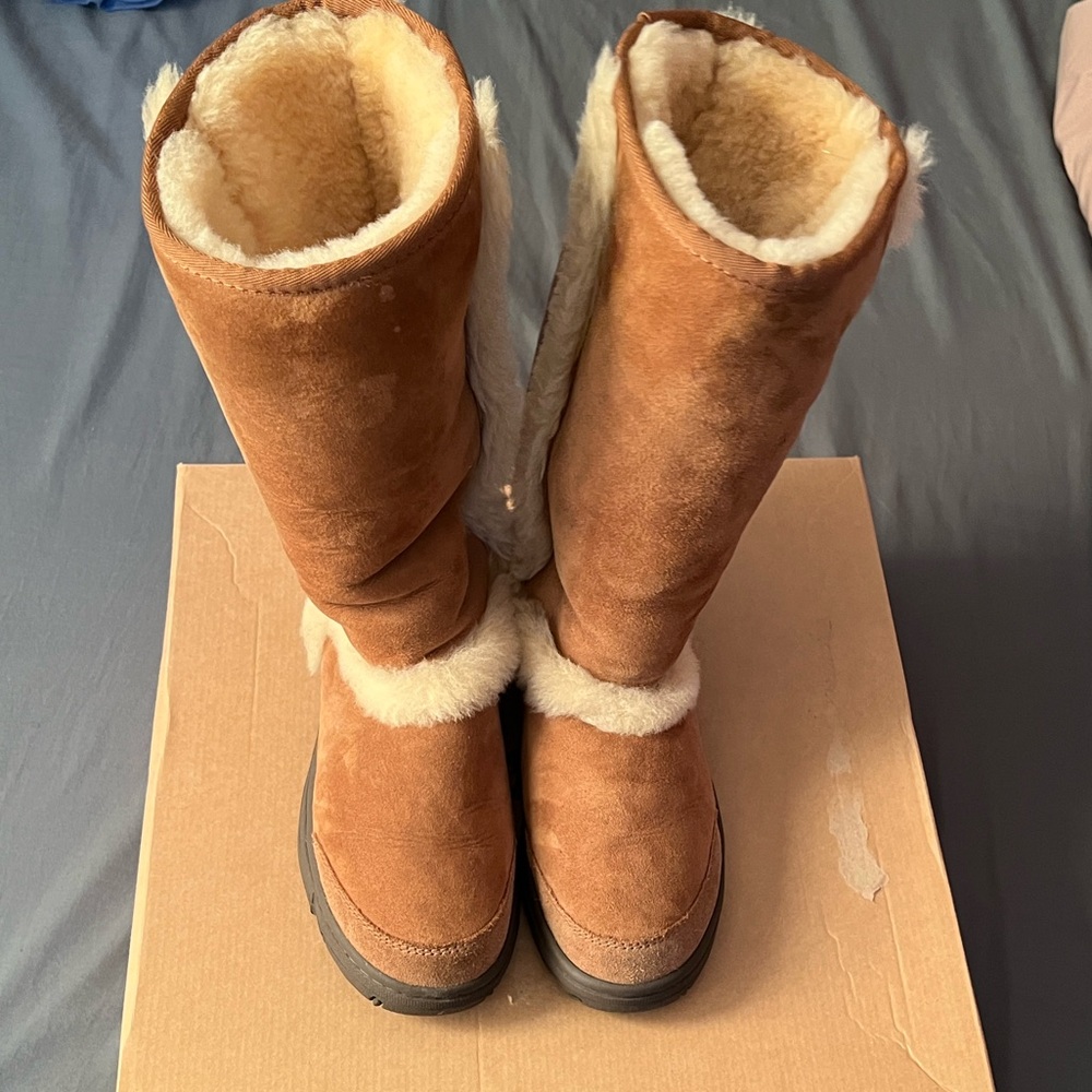 UGG Sunburst Tall Boots - Tan and Cream